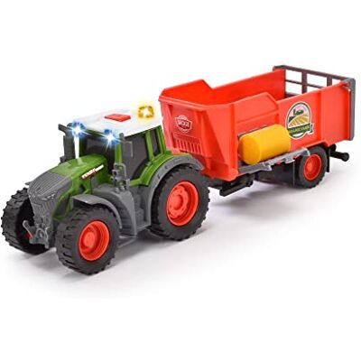 Dickie Toys Tracteur Fendt avec remorque (26 cm) Jouet pour Enfants à partir de 3 Ans avec mécanisme à Roue Libre, lumière, Son et Autres Fonctions, avec balles de Foin pour Jouer, 203734001ONL - Publicité Dickie Toys Tracteur Fendt avec remorque (26 cm) Jouet pour Enfants à partir de 3 Ans avec mécanisme à Roue Libre, lumière, Son et Autres Fonctions, avec balles de Foin pour Jouer, 203734001ONL - Publicité