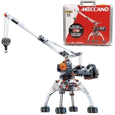 BANDAI Meccano Super Construction 25 en 1 Mallette de Rangement 638 pièces, Moteur, Outils, Notice Kit Activité Assemblage 25 Modèles véhicules, engins Jouet Enfant 10 Ans et + APM11107 - Publicité BANDAI Meccano Super Construction 25 en 1 Mallette de Rangement 638 pièces, Moteur, Outils, Notice Kit Activité Assemblage 25 Modèles véhicules, engins Jouet Enfant 10 Ans et + APM11107 - Publicité