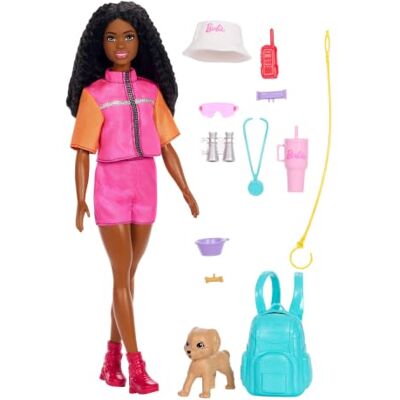Barbie Poupée 'Brooklyn' Aventures en Plein Air et Accessoires avec Tenue d’Aventure et Plus de 10 Accessoires sur Le thème du Camping, Dont Un Chiot, JJV60 - Publicité Barbie Poupée 'Brooklyn' Aventures en Plein Air et Accessoires avec Tenue d’Aventure et Plus de 10 Accessoires sur Le thème du Camping, Dont Un Chiot, JJV60 - Publicité