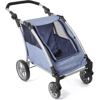 Bayer Chic 2000 ® Poupée traineau Roadster Jeans Blue Poignée réglable en Hauteur de 33 à 71 cm Structure Moderne pour Deux poupées jusqu'à 46 cm 3-8 Ans - Publicité Bayer Chic 2000 ® Poupée traineau Roadster Jeans Blue Poignée réglable en Hauteur de 33 à 71 cm Structure Moderne pour Deux poupées jusqu'à 46 cm 3-8 Ans - Publicité