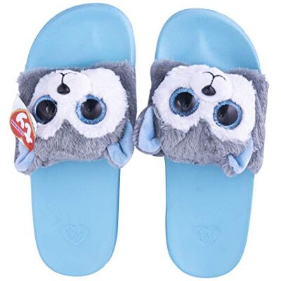 Ty Claquettes Peluche Slush le Chien Husky, TY, Gris / Bleu, Taille 33 - Publicité Ty Claquettes Peluche Slush le Chien Husky, TY, Gris / Bleu, Taille 33 - Publicité