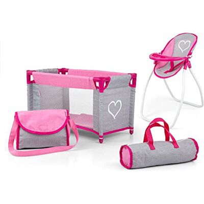 Milly Mally Ensemble d'accessoires pour poupée 3-en-1 Elsa Prestige Pink Rose - Publicité Milly Mally Ensemble d'accessoires pour poupée 3-en-1 Elsa Prestige Pink Rose - Publicité