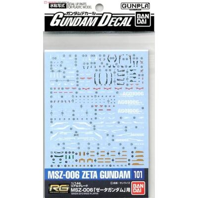 BANDAI Hobby GD-101 RG Zeta Gundam Lot de 6 autocollants - Publicité BANDAI Hobby GD-101 RG Zeta Gundam Lot de 6 autocollants - Publicité