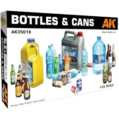 AK Interactive AK35018 Bouteilles & Canettes 1/35 - Publicité AK Interactive AK35018 Bouteilles & Canettes 1/35 - Publicité