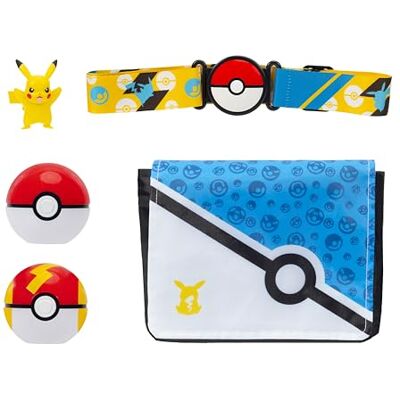 Pokémon Pikachu Clip 'N' Go Ensemble de bandolier ? Figurine de combat Pikachu de 5,1 cm avec balle Poke Ball et Fast Ball plus ceinture à thème et bandolier - Publicité Pokémon Pikachu Clip 'N' Go Ensemble de bandolier ? Figurine de combat Pikachu de 5,1 cm avec balle Poke Ball et Fast Ball plus ceinture à thème et bandolier - Publicité