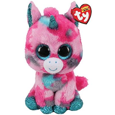 Ty Beanie Boo's Peluche Gumball la Licorne, 36466, Rose / Bleu, 30 cm - Publicité Ty Beanie Boo's Peluche Gumball la Licorne, 36466, Rose / Bleu, 30 cm - Publicité