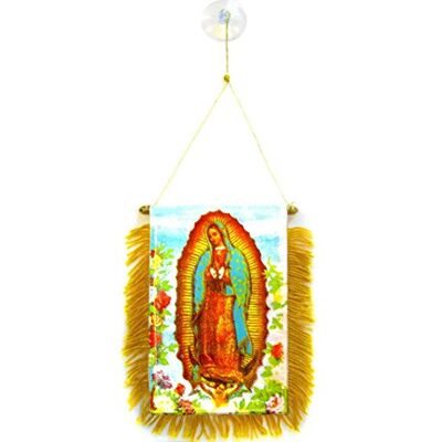 AZ FLAG Fanion Notre Dame de Guadeloupe Rose Pour Décoration Voiture Avec Ventouse et Franges Dorées Mini Drapeau Nuestra Señora De Guadalupe 13x10 cm - Publicité AZ FLAG Fanion Notre Dame de Guadeloupe Rose Pour Décoration Voiture Avec Ventouse et Franges Dorées Mini Drapeau Nuestra Señora De Guadalupe 13x10 cm - Publicité