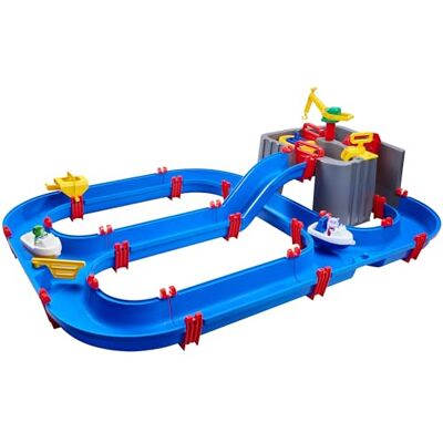 AquaPlay Harbour Jeu d'eau d'extérieur avec Train, Bateaux et 2 Figurines de Jeu Jouet d'eau pour Enfants à partir de 3 Ans 128 x 93 x 40 cm - Publicité AquaPlay Harbour Jeu d'eau d'extérieur avec Train, Bateaux et 2 Figurines de Jeu Jouet d'eau pour Enfants à partir de 3 Ans 128 x 93 x 40 cm - Publicité