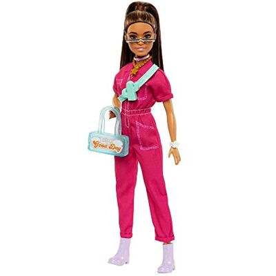 Barbie Poupée Mannequin avec avec Combinaison Rose Tendance, Accessoires Et Chiot, Cheveux Châtain Coiffés en Queue De Cheval Haute, Jouet Enfant, Dès 3 Ans, HPL76 - Publicité Barbie Poupée Mannequin avec avec Combinaison Rose Tendance, Accessoires Et Chiot, Cheveux Châtain Coiffés en Queue De Cheval Haute, Jouet Enfant, Dès 3 Ans, HPL76 - Publicité