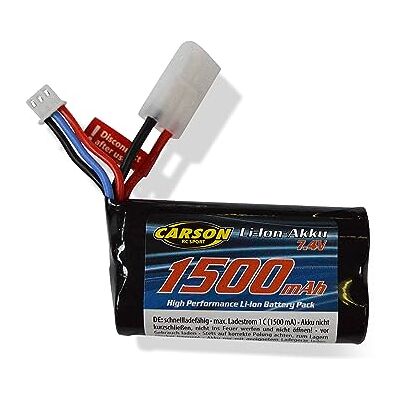 Carson Li-ion FE line 7.4V 1500mAh, batterie de rechange pour véhicules RC, accessoires, 500608199 - Publicité Carson Li-ion FE line 7.4V 1500mAh, batterie de rechange pour véhicules RC, accessoires, 500608199 - Publicité