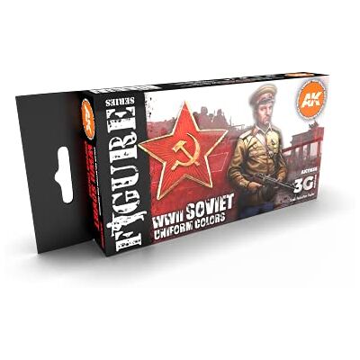 AK Interactive AK Acrylics 3Gen FIGURE SET AK11635 SOVIET WWII UNIFORM COLORS 3G (6x17ml) - Publicité AK Interactive AK Acrylics 3Gen FIGURE SET AK11635 SOVIET WWII UNIFORM COLORS 3G (6x17ml) - Publicité