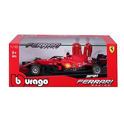 Bburago 1/18 Ferrari Formule 1 2021 avec Casque #Sainz Voiture Miniature Rouge détaillée à l’échelle 1:18 pour Enfants et collectionneurs dès 3 Ans 16809S - Publicité Bburago 1/18 Ferrari Formule 1 2021 avec Casque #Sainz Voiture Miniature Rouge détaillée à l’échelle 1:18 pour Enfants et collectionneurs dès 3 Ans 16809S - Publicité
