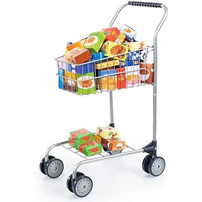 Chariot de shopping jouet Bayer - collection de 60 pièces - Publicité Chariot de shopping jouet Bayer - collection de 60 pièces - Publicité