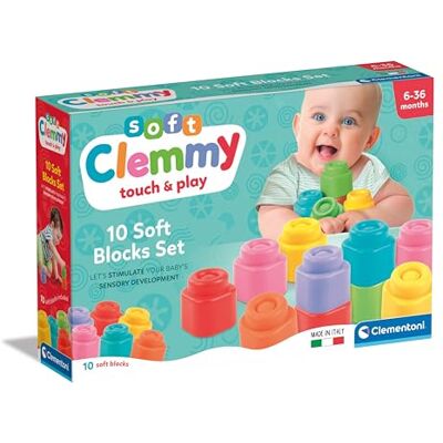 Clementoni Briques de Construction Souples Soft Clemmy, Lot de 10 Briques en Caoutchouc pour Enfants 6 Mois, Jeu sensoriel empilable et Lavable, fabriqué en Italie, 17988 - Publicité Clementoni Briques de Construction Souples Soft Clemmy, Lot de 10 Briques en Caoutchouc pour Enfants 6 Mois, Jeu sensoriel empilable et Lavable, fabriqué en Italie, 17988 - Publicité