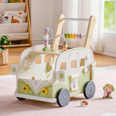 ROBOTIME Trottinette en bois pour bébé Marche multifonction avec réglage de la hauteur et contrôle de la vitesse Cadeau pour les tout-petits de 10 à 36 m Animaux de la jungle vert - Publicité ROBOTIME Trottinette en bois pour bébé Marche multifonction avec réglage de la hauteur et contrôle de la vitesse Cadeau pour les tout-petits de 10 à 36 m Animaux de la jungle vert - Publicité