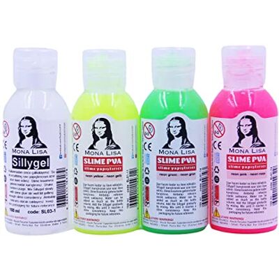 Bastelzone Lot de 3 slimes de 3 couleurs fluo 4 x 100 ml Kit Slime DIY Slime Cadeau pour les enfants Colle Slime avec activateur de slime magique Liquide magique pour la colle - Publicité Bastelzone Lot de 3 slimes de 3 couleurs fluo 4 x 100 ml Kit Slime DIY Slime Cadeau pour les enfants Colle Slime avec activateur de slime magique Liquide magique pour la colle - Publicité