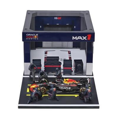 Bburago Red Bull RB21 Verstappen, Coffret de Jeu « Pit Stop » à l'échelle 1:43 - Publicité Bburago Red Bull RB21 Verstappen, Coffret de Jeu « Pit Stop » à l'échelle 1:43 - Publicité