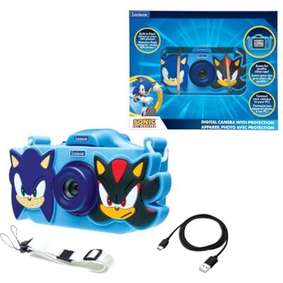 Lexibook , Sonic Appareil Photo Enfant 4-en-1, DJ078SN Photo, vidéo, MP3 & jeux, 15 cadres, carte mémoire 8 Go - Publicité Lexibook , Sonic Appareil Photo Enfant 4-en-1, DJ078SN Photo, vidéo, MP3 & jeux, 15 cadres, carte mémoire 8 Go - Publicité