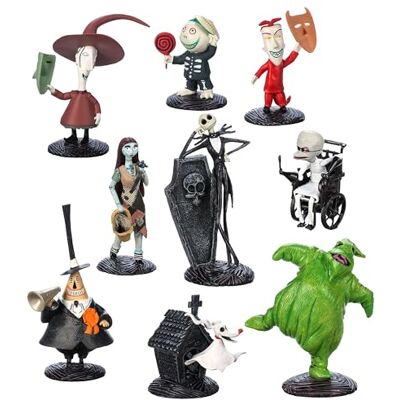 Disney Official Ensemble de Figurines L'Étrange Noël de Monsieur Jack, 9 Figurines moulées Comprenant Jack Skellington, Sally, Oogie Boogie, Zero, Am, Stram, Gram, Le Maire et Dr Finkelstein - Publicité Disney Official Ensemble de Figurines L'Étrange Noël de Monsieur Jack, 9 Figurines moulées Comprenant Jack Skellington, Sally, Oogie Boogie, Zero, Am, Stram, Gram, Le Maire et Dr Finkelstein - Publicité