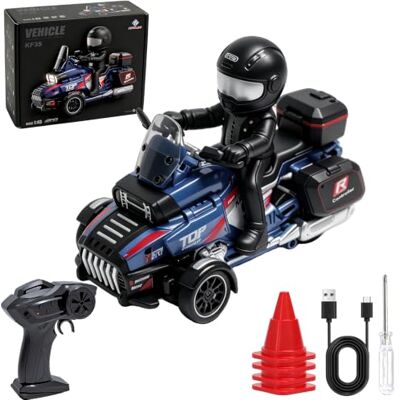HUAJUN Moto Télécommandée 2.4 G RC, Télécommande de Moto Tout Terrain Flips 360° Rotation Vitesse Drift avec Contrôle de Lumière LED, Vitesse Réglable pour Moto Télécommandée Cadeau pour Enfants - Publicité HUAJUN Moto Télécommandée 2.4 G RC, Télécommande de Moto Tout Terrain Flips 360° Rotation Vitesse Drift avec Contrôle de Lumière LED, Vitesse Réglable pour Moto Télécommandée Cadeau pour Enfants - Publicité
