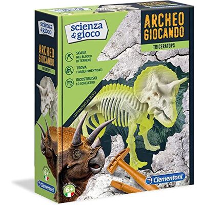 Clementoni Archéogiocando Triceratops Lumineux au Dark Jeu Scientifique, Multicolore, 19164 - Publicité Clementoni Archéogiocando Triceratops Lumineux au Dark Jeu Scientifique, Multicolore, 19164 - Publicité