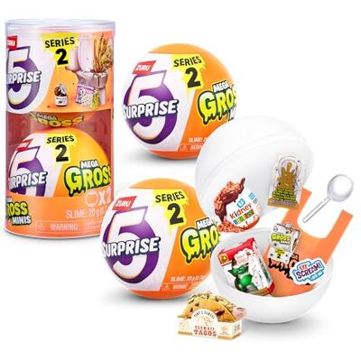 5 Surprise Mega Gross Minis série 2 de ZURU, Capsules Surprises de Mini-Objets de Collection de Parodies dégoutantes, (2 Capsules) - Publicité 5 Surprise Mega Gross Minis série 2 de ZURU, Capsules Surprises de Mini-Objets de Collection de Parodies dégoutantes, (2 Capsules) - Publicité