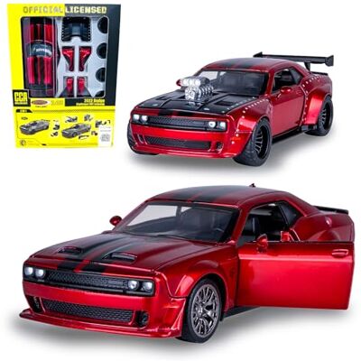Jamara 402614 Dodge Challenger SRT Jailbreak Diecast 1:36 2 en 1 – Jouet Miniature pour Enfants, idée Cadeau pour Enfants, Ouverture/Fermeture Manuelle, Tuning - Publicité Jamara 402614 Dodge Challenger SRT Jailbreak Diecast 1:36 2 en 1 – Jouet Miniature pour Enfants, idée Cadeau pour Enfants, Ouverture/Fermeture Manuelle, Tuning - Publicité
