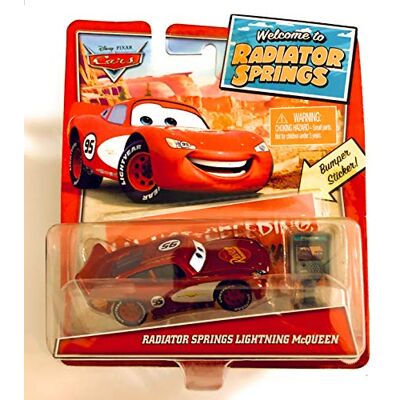 Disney Radiator Springs Lightning McQueen Die Cast Car & Accessory Bonus Bumper Sticker! - Publicité Disney Radiator Springs Lightning McQueen Die Cast Car & Accessory Bonus Bumper Sticker! - Publicité