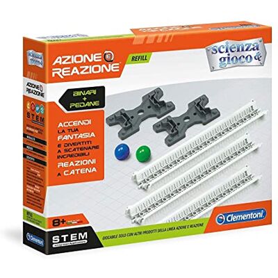 Clementoni Action et Reaction-Refill Bases + rails longs, multicolore, 19102 Version Italienne - Publicité Clementoni Action et Reaction-Refill Bases + rails longs, multicolore, 19102 Version Italienne - Publicité