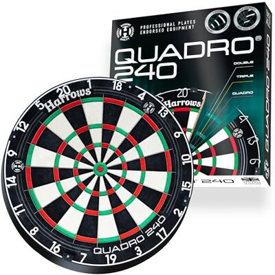 Cible Traditionnelle Harrows Quadro 240 Dartboard - Publicité Cible Traditionnelle Harrows Quadro 240 Dartboard - Publicité