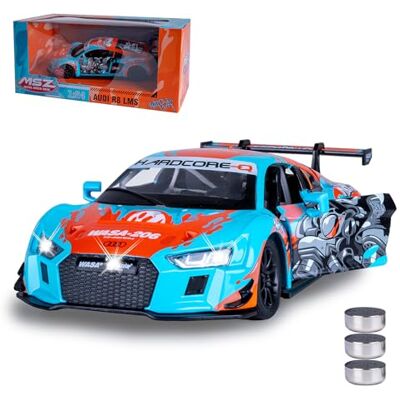 Jamara 402605 Audi R8 LMS Diecast 1:24 avec Piles Bouton – Jouet Miniature pour Enfants, Cadeau pour Enfants, Portes, Ouverture/Fermeture Manuelle, lumière - Publicité Jamara 402605 Audi R8 LMS Diecast 1:24 avec Piles Bouton – Jouet Miniature pour Enfants, Cadeau pour Enfants, Portes, Ouverture/Fermeture Manuelle, lumière - Publicité