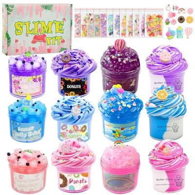 CIOXSOIO 12 Pièces 70ml Slime Kit, 12 Couleurs Kit Slime pour Enfants, DIY Slime Fluffy Slim, Super Doux et Antiadhésif, Jouet Anti-Stress pour Filles et Garçons - Publicité CIOXSOIO 12 Pièces 70ml Slime Kit, 12 Couleurs Kit Slime pour Enfants, DIY Slime Fluffy Slim, Super Doux et Antiadhésif, Jouet Anti-Stress pour Filles et Garçons - Publicité