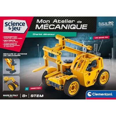 Clementoni Chariot Élévateur à Construire pour Enfant 8 Ans+ Mon Atelier de Mécanique Jouet STEM Plus de 90 Pièces Bras Télescopique Instructions 3D Incluses Ideé Cadeau Kit Méchanique - Publicité Clementoni Chariot Élévateur à Construire pour Enfant 8 Ans+ Mon Atelier de Mécanique Jouet STEM Plus de 90 Pièces Bras Télescopique Instructions 3D Incluses Ideé Cadeau Kit Méchanique - Publicité