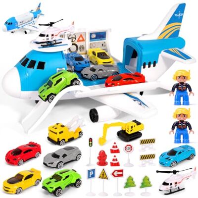 UBBOY Avions Jouets Transporteur Ensemble,Avion Jouet pour 3-12 Ans Garçons Ensemble de Jeu de Jouet de Voiture de Transport Avion,Jouet Avion Transporteur de Voitures - Publicité UBBOY Avions Jouets Transporteur Ensemble,Avion Jouet pour 3-12 Ans Garçons Ensemble de Jeu de Jouet de Voiture de Transport Avion,Jouet Avion Transporteur de Voitures - Publicité