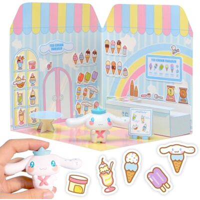 Comansi Playset Cinnamoroll Ice Cream Parlour 40+ Stickers et Figurine 3D Maison Restaurant Autocollants réutilisables Kawaii Foodcourt Sticker House - Publicité Comansi Playset Cinnamoroll Ice Cream Parlour 40+ Stickers et Figurine 3D Maison Restaurant Autocollants réutilisables Kawaii Foodcourt Sticker House - Publicité