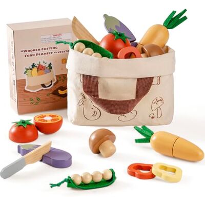 ROBOTIME Set de découpe en Bois pour Enfants Set de Jardinage et de Cuisine Montessori avec Accessoires en Bois, Jouets pour Les Tout-Petits (Set de légumes) - Publicité ROBOTIME Set de découpe en Bois pour Enfants Set de Jardinage et de Cuisine Montessori avec Accessoires en Bois, Jouets pour Les Tout-Petits (Set de légumes) - Publicité