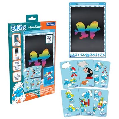 Lexibook , Les Schtroumpfs Ardoise Magique, CRT10SF Format A4, écran 28 cm, 1 stylet et 6 pochoirs inclus, Dessins multicolores, Bleu - Publicité Lexibook , Les Schtroumpfs Ardoise Magique, CRT10SF Format A4, écran 28 cm, 1 stylet et 6 pochoirs inclus, Dessins multicolores, Bleu - Publicité