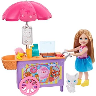 Barbie Famille Coffret Chelsea Stand de Glaces, Mini-poupée rousse, Figurine Chat, Chariot de Glaces et Accessoires, Jouet pour Enfant, GHV76 Multicolore - Publicité Barbie Famille Coffret Chelsea Stand de Glaces, Mini-poupée rousse, Figurine Chat, Chariot de Glaces et Accessoires, Jouet pour Enfant, GHV76 Multicolore - Publicité