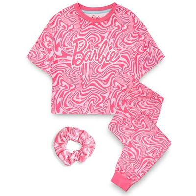 Barbie Ensemble de Pyjama Filles Enfants ondulé Partout imprimé Rose à Manches Courtes Jambe Longue Graphique Pyjama Bundle avec Chouchou Poupée Jouet vêtements Complet Assorti vêtements de Nuit - Publicité Barbie Ensemble de Pyjama Filles Enfants ondulé Partout imprimé Rose à Manches Courtes Jambe Longue Graphique Pyjama Bundle avec Chouchou Poupée Jouet vêtements Complet Assorti vêtements de Nuit - Publicité
