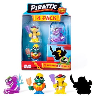 Piratix Sharkt Treasure Ensemble de 4 Figures - Figurines d'Action - Publicité Piratix Sharkt Treasure Ensemble de 4 Figures - Figurines d'Action - Publicité