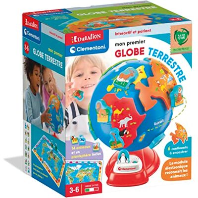 Clementoni Éducation : Mon Premier Globe Terrestre Interactif- Jeu Éducatif pour Enfant 6 Continents à Encastrer + 14 Animaux + 1 Planisphère Jeu Coopératif Amusant À partir de 3 ans 52684 - Publicité Clementoni Éducation : Mon Premier Globe Terrestre Interactif- Jeu Éducatif pour Enfant 6 Continents à Encastrer + 14 Animaux + 1 Planisphère Jeu Coopératif Amusant À partir de 3 ans 52684 - Publicité