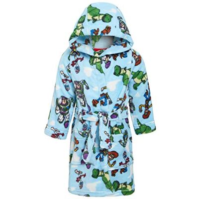 Disney Toy Story 4 Peignoir à capuche en polaire pour garçons et filles Motif personnages Buzz, Woody et Forky Robe de chambre pour enfants, bleu, 6 ans - Publicité Disney Toy Story 4 Peignoir à capuche en polaire pour garçons et filles Motif personnages Buzz, Woody et Forky Robe de chambre pour enfants, bleu, 6 ans - Publicité