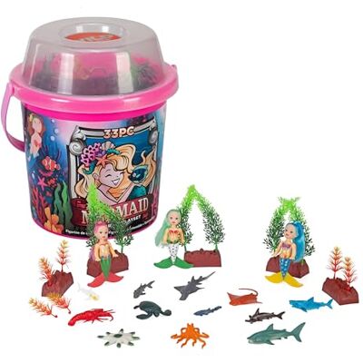 WILD REPUBLIC Figurine de Collection la Monde dés sirénes, Seau de Joue, Adventure Bucket, 20 cm, 33-piéces, 22219, Multicolore - Publicité WILD REPUBLIC Figurine de Collection la Monde dés sirénes, Seau de Joue, Adventure Bucket, 20 cm, 33-piéces, 22219, Multicolore - Publicité