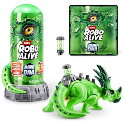 ROBO ALIVE Dino DNA de ZURU, Double DNA Lumineuse, 3+ Ans (Styracosaurus) - Publicité ROBO ALIVE Dino DNA de ZURU, Double DNA Lumineuse, 3+ Ans (Styracosaurus) - Publicité