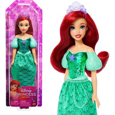 Mattel Princesses Disney Poupée Ariel articulée avec tenue scintillante et accessoires dont chaussures et diadème, Jouet Enfant, Dès 3 ans, HLW10 - Publicité Mattel Princesses Disney Poupée Ariel articulée avec tenue scintillante et accessoires dont chaussures et diadème, Jouet Enfant, Dès 3 ans, HLW10 - Publicité