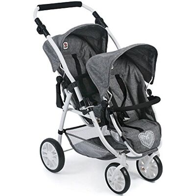 Bayer Chic 2000 68976 Tandem-Buggy Vario Voiture pour poupée, grise (gris jeans), de 3 à 7 ans. Publicité Bayer Chic 2000 68976 Tandem-Buggy Vario Voiture pour poupée, grise (gris jeans), de 3 à 7 ans. Publicité