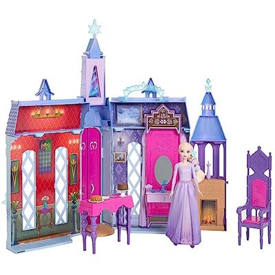 Château d'Elsa d'Arendelle de Disney - Maison de poupée avec poignée - Publicité Château d'Elsa d'Arendelle de Disney - Maison de poupée avec poignée - Publicité