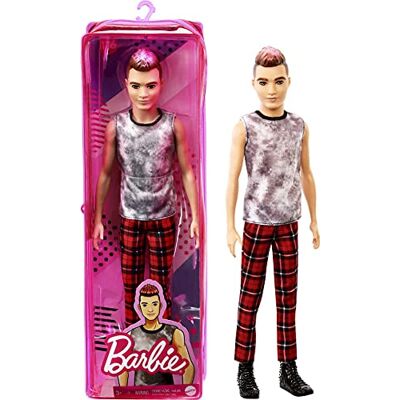 Barbie Fashionistas poupée Mannequin Ken aux Cheveux châtains et Roses avec débardeur et Pantalon écossais, Jouet pour Enfant, GVY29 - Publicité Barbie Fashionistas poupée Mannequin Ken aux Cheveux châtains et Roses avec débardeur et Pantalon écossais, Jouet pour Enfant, GVY29 - Publicité