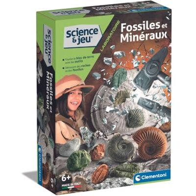 Clementoni Fossiles et minéraux Contient Marteau, Burin 8 Ans 52817 - Publicité Clementoni Fossiles et minéraux Contient Marteau, Burin 8 Ans 52817 - Publicité
