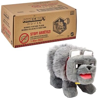 Mattel Minecraft Jouet interactif en Peluche avec Son et Bouche Mobile, Animal en Peluche Dennis Le Loup inspiré d'un Film Minecraft, JDW25 - Publicité Mattel Minecraft Jouet interactif en Peluche avec Son et Bouche Mobile, Animal en Peluche Dennis Le Loup inspiré d'un Film Minecraft, JDW25 - Publicité